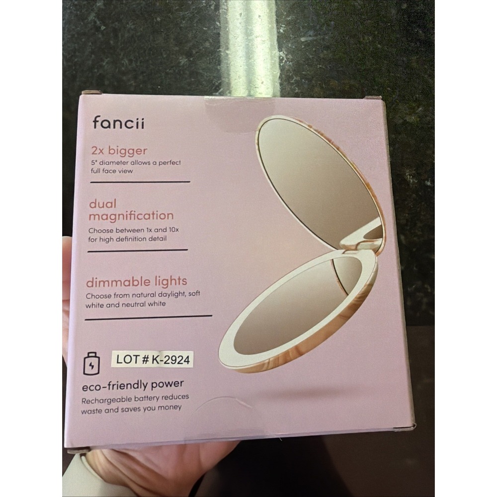 Fancii Taylor Rechargeable Compact Mirror NEW Gold Pink Purse Mirror - Picture 3 of 5